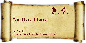 Mandics Ilona névjegykártya